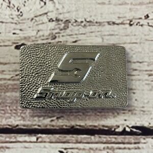 Snap On Tools Belt Buckle SPP‎ 55 Chrome Plater Solid Brass Made in USA Vintage